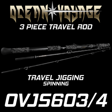 Rod Bone OVJS603/4 Ocean Voyage Spin Travel Jigging 3pc 6ft PE2-4