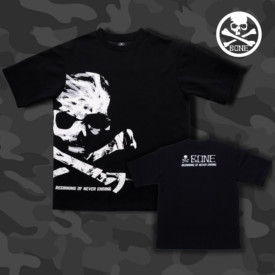 GRUNGE SKULL OVERSIZED T-SHIRT, BONE OVERSIZE T-SHIRT