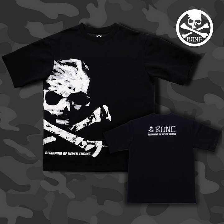 GRUNGE SKULL OVERSIZED T-SHIRT, BONE OVERSIZE T-SHIRT