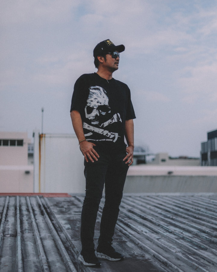 GRUNGE SKULL OVERSIZED T-SHIRT, BONE OVERSIZE T-SHIRT