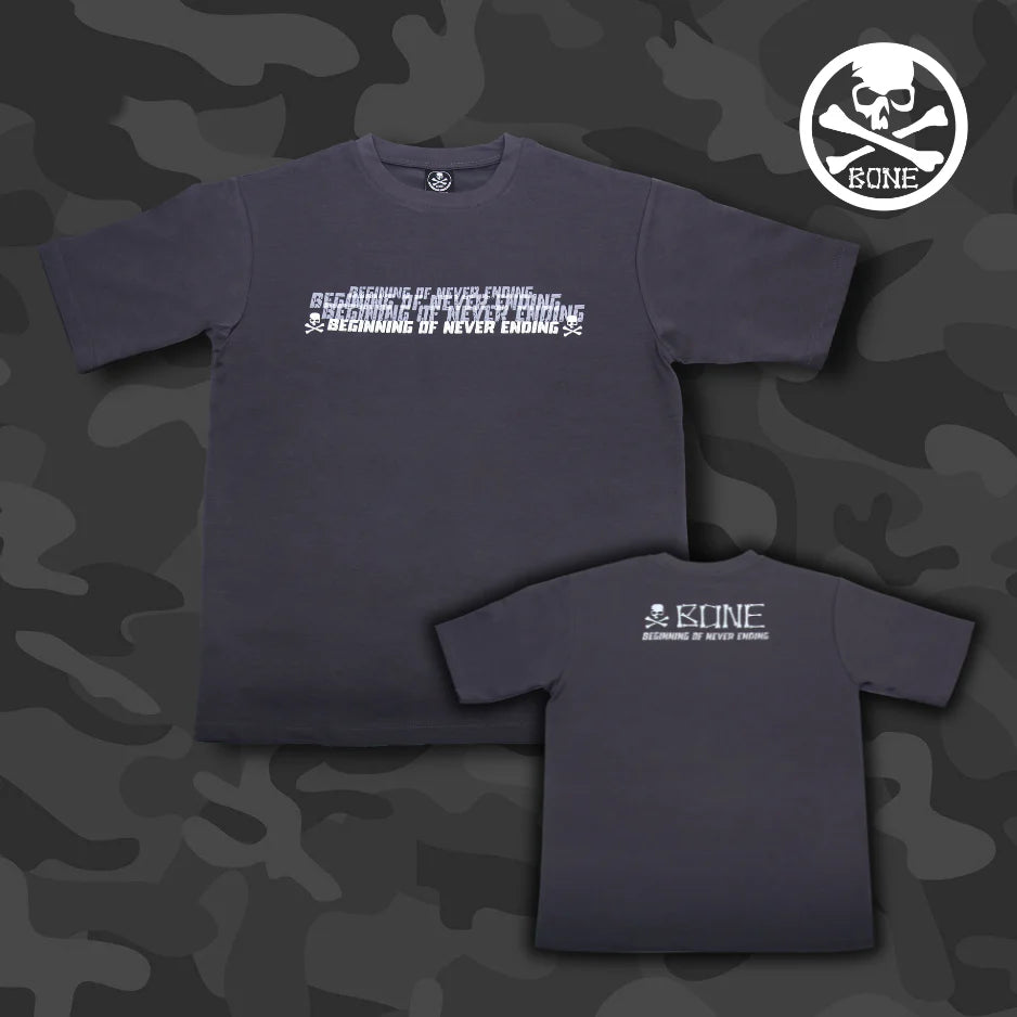 GRUNGE SKULL OVERSIZED T-SHIRT, BONE OVERSIZE T-SHIRT BSKTG - TEXT VERSION SIZE (L) LARGE