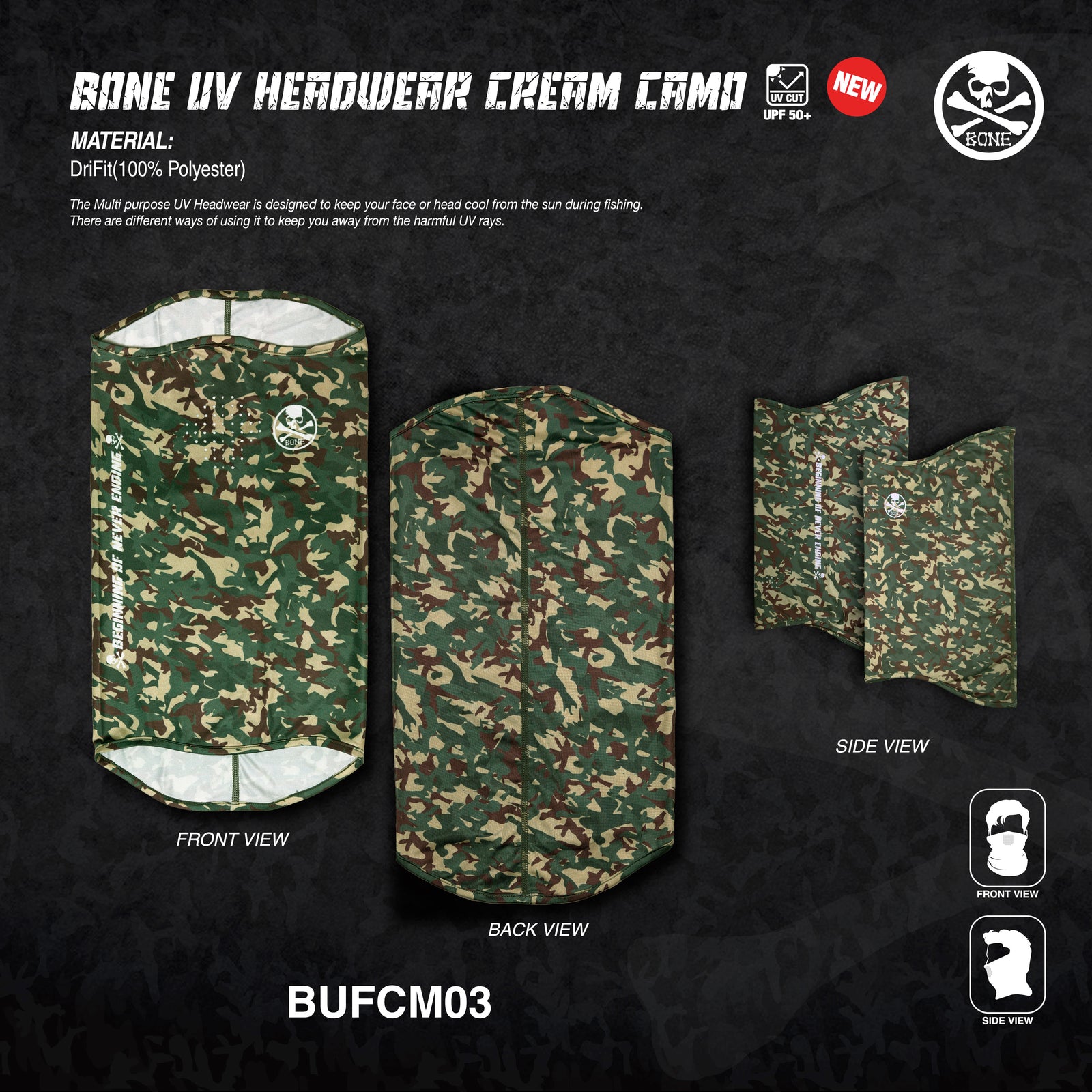 APPAREL BONE HEADWEAR FACE SHEILDS